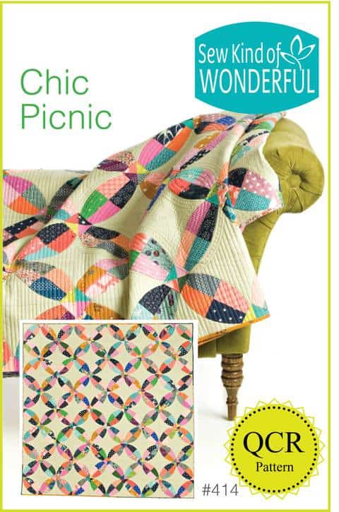 chic picnic quilt pattern, QCR, quick curve ruler, sew kind of wonderful, curved piecing