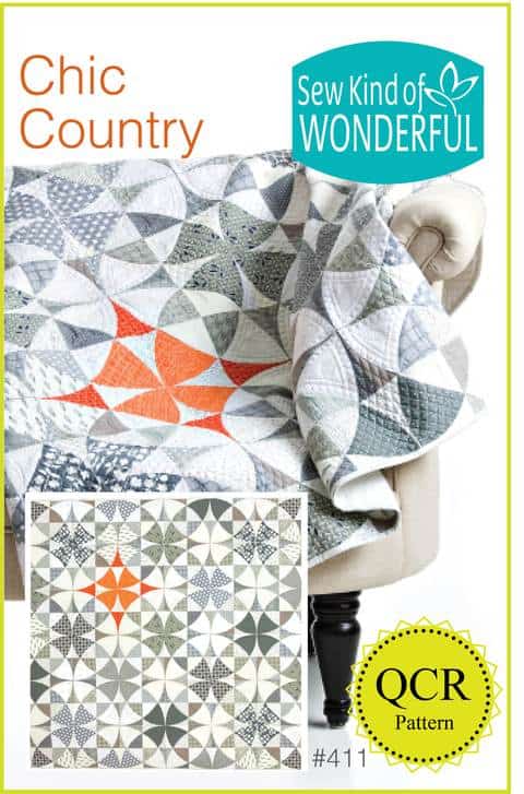 chic country quilt pattern, QCR, quick curve ruler, sew kind of wonderful, curved piecing