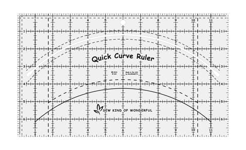 acrylic ruler, QCR, quick curve ruler, sew kind of wonderful, curved piecing