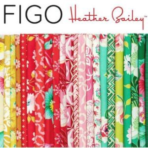 true kisses, figo fabrics, heather bailey, floral, green, cream, pink, orange, red, green