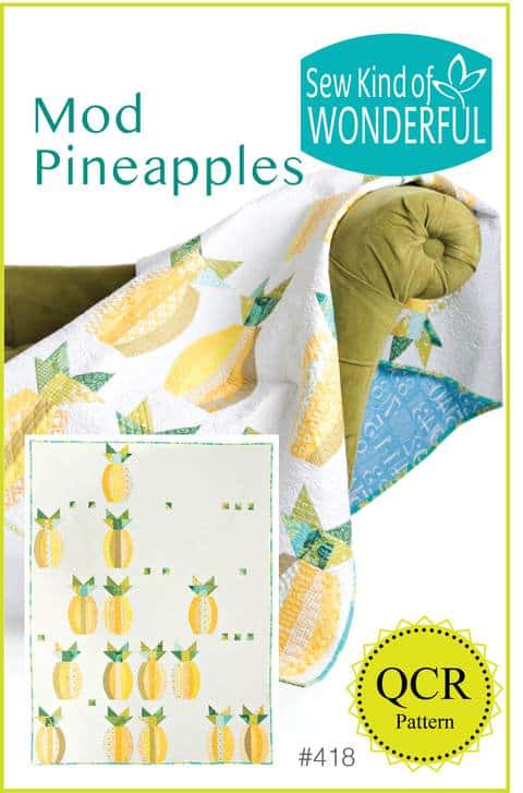 Mod Pineapples quilt pattern, QCR, quick curve ruler, sew kind of wonderful, curved piecing