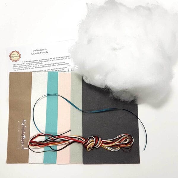 Corinne-Lapierre-Felt-Mouse-Family-Craft-Kit-Contents Corinne-Lapierre-Felt-Mouse-Family-Craft-Kit-Contents